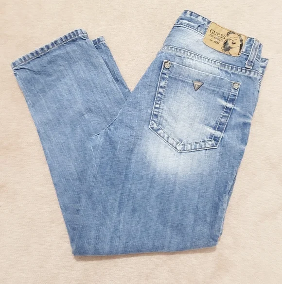Y2K GUESS Jeans Boyfriend Distressed Button Fly 100% Cotton Denim Jeans Size 30 - Picture 6 of 15